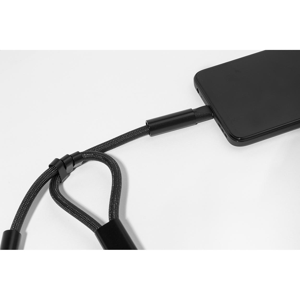 Brățară 60 W pentru telefon mobil, RPET CuffCharge Negru