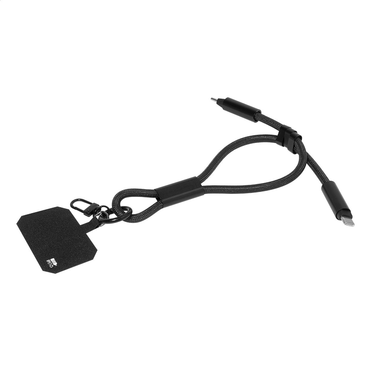 Brățară 60 W pentru telefon mobil, RPET CuffCharge Negru