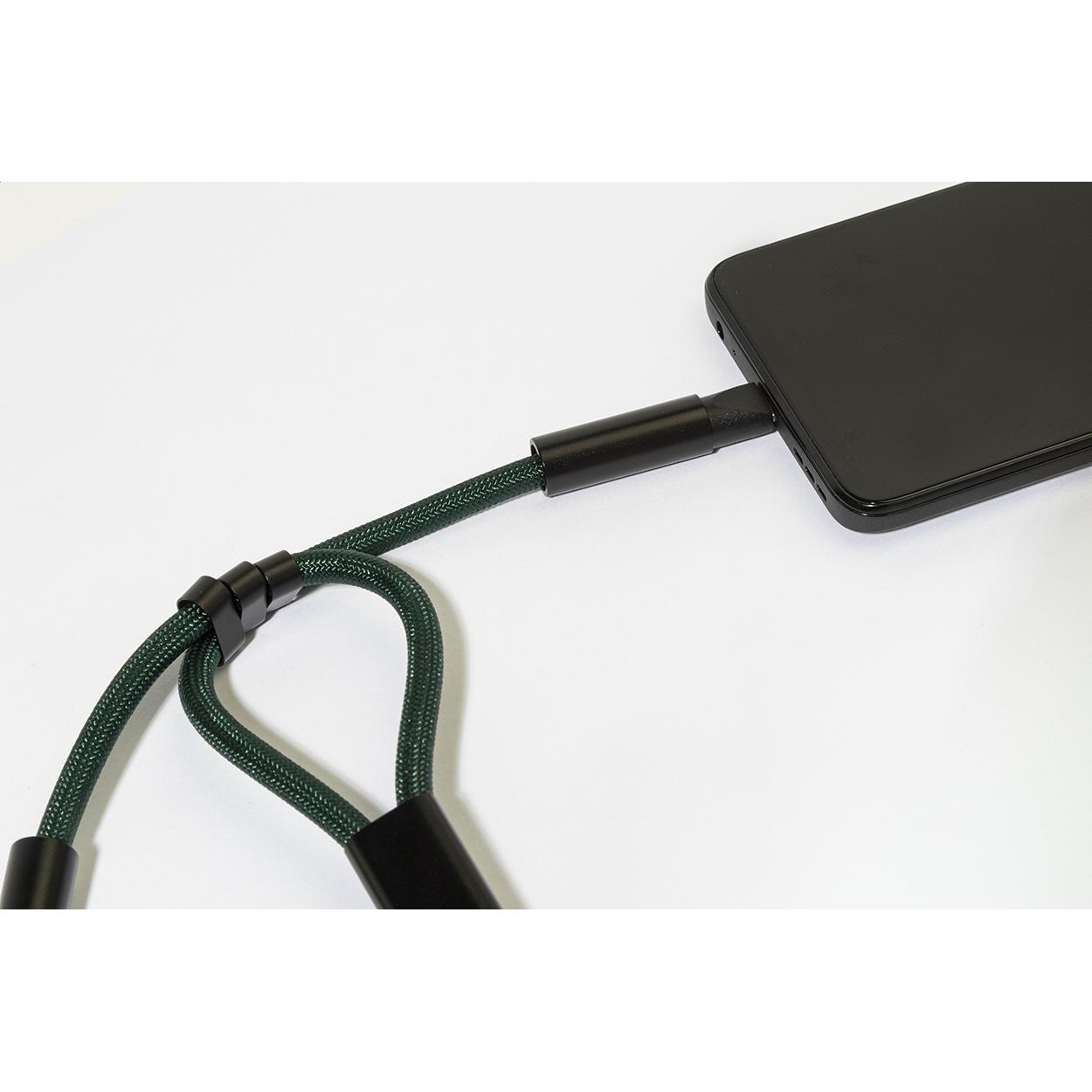 Brățară 60 W pentru telefon mobil, RPET CuffCharge verde închis