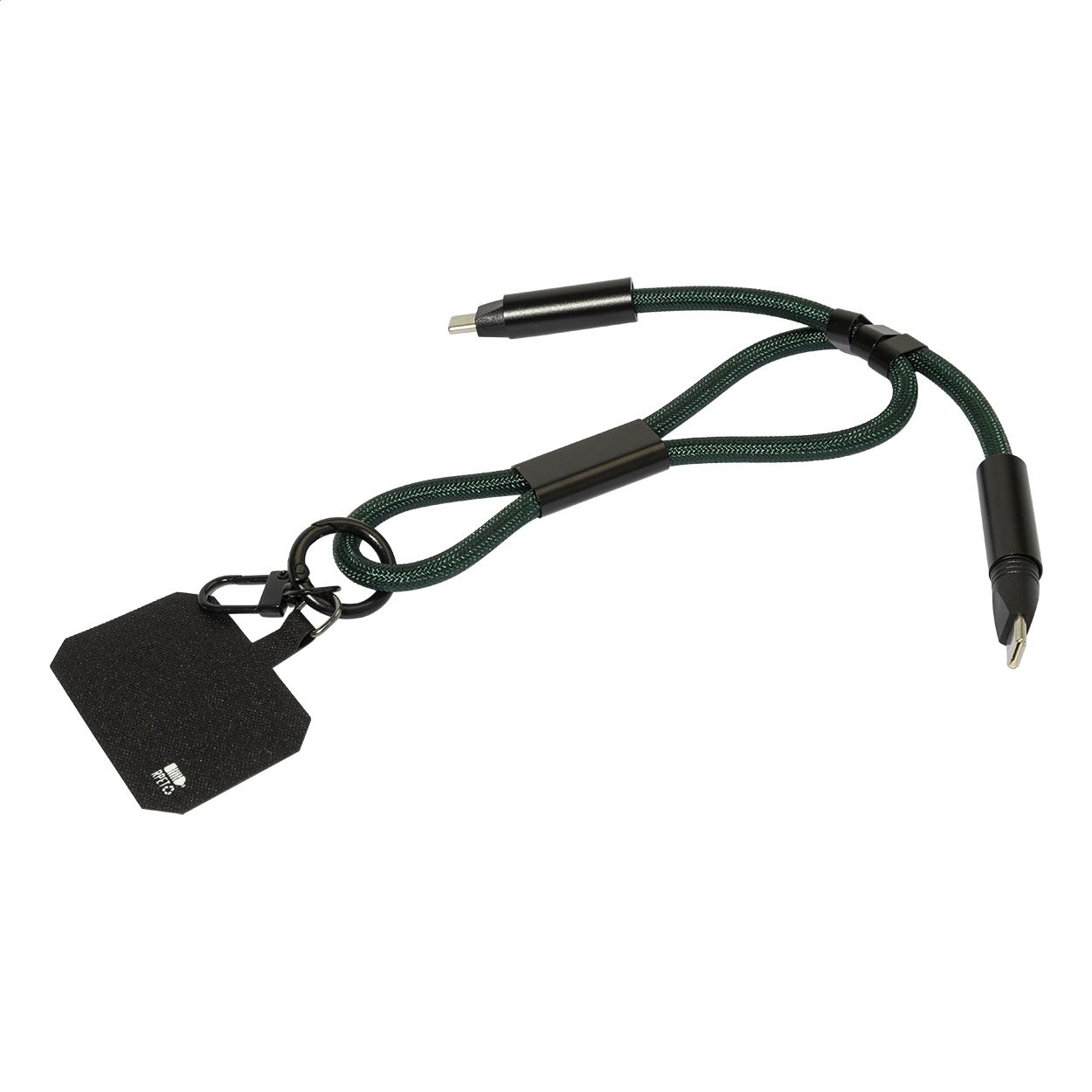 Brățară 60 W pentru telefon mobil, RPET CuffCharge verde închis
