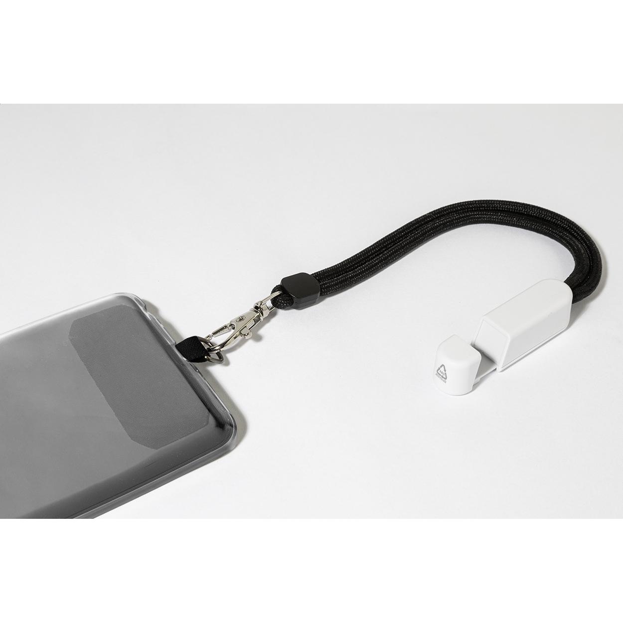 Brățară suport pentru telefon mobil, RPET CuffStand Alb