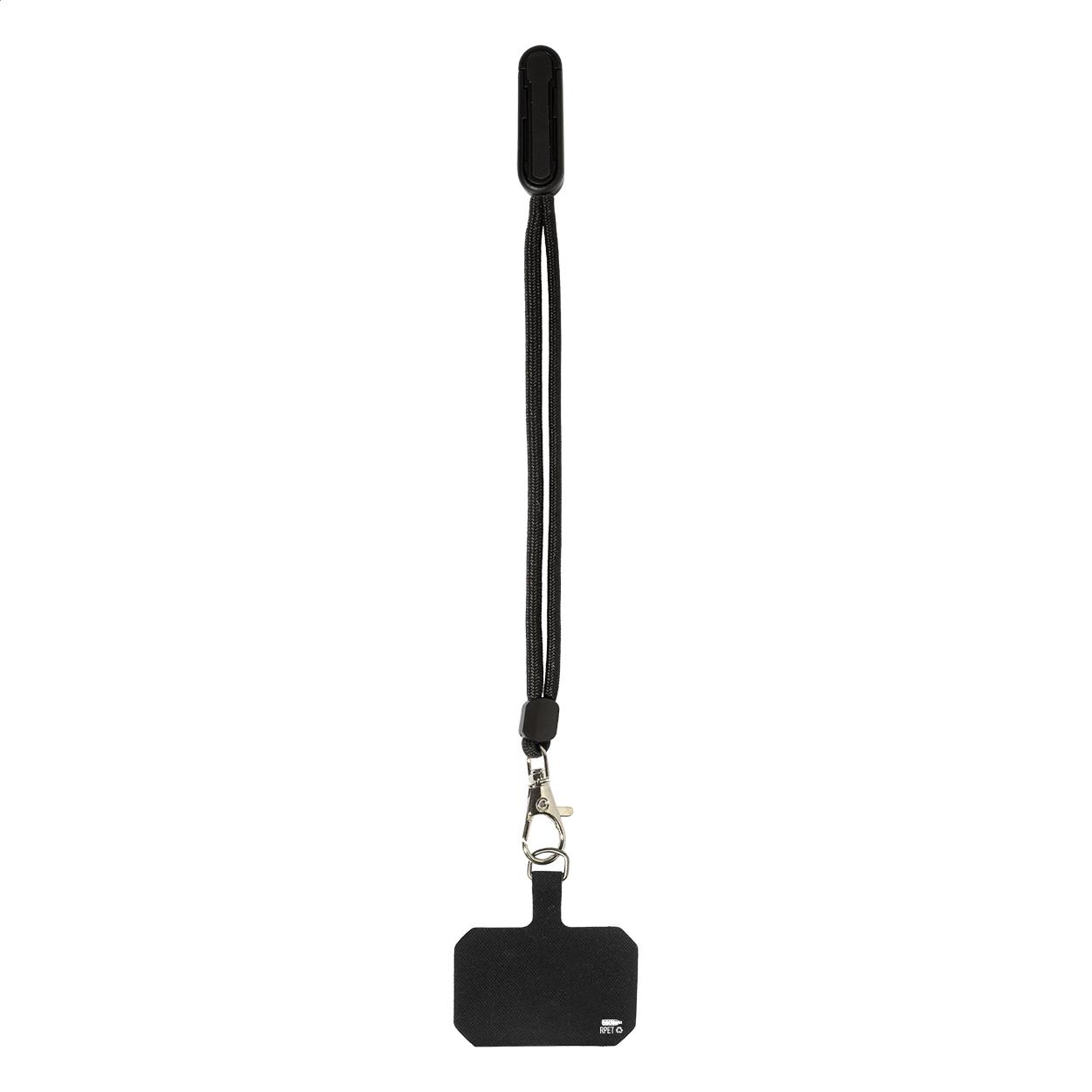 Brățară suport pentru telefon mobil, RPET CuffStand Negru