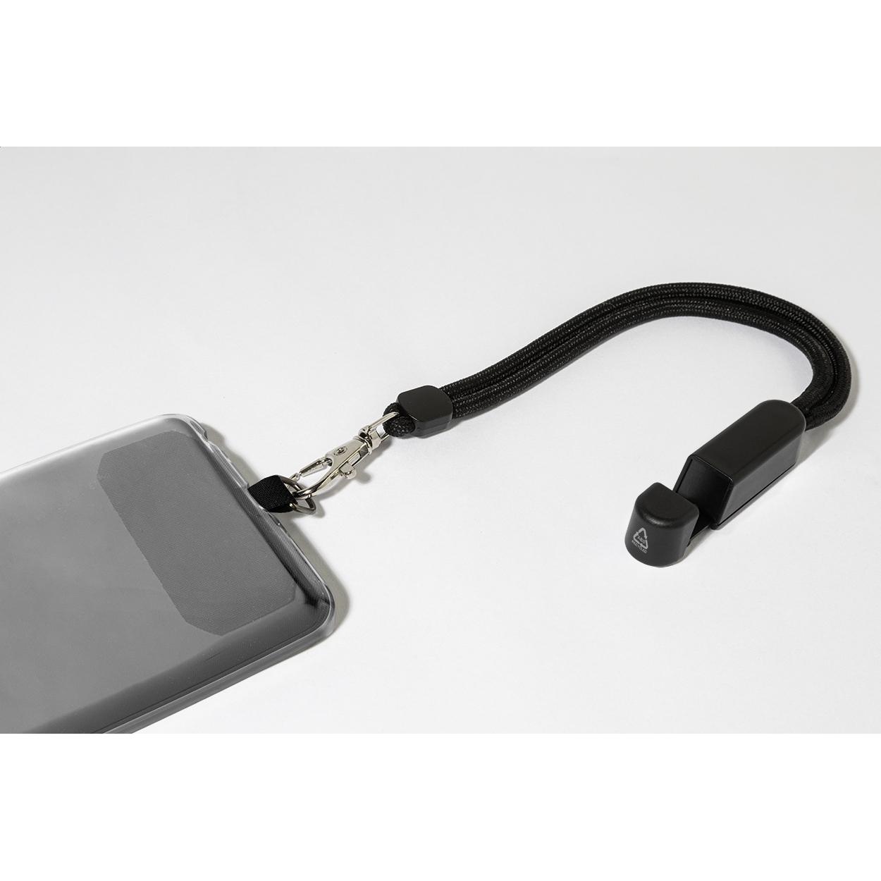 Brățară suport pentru telefon mobil, RPET CuffStand Negru