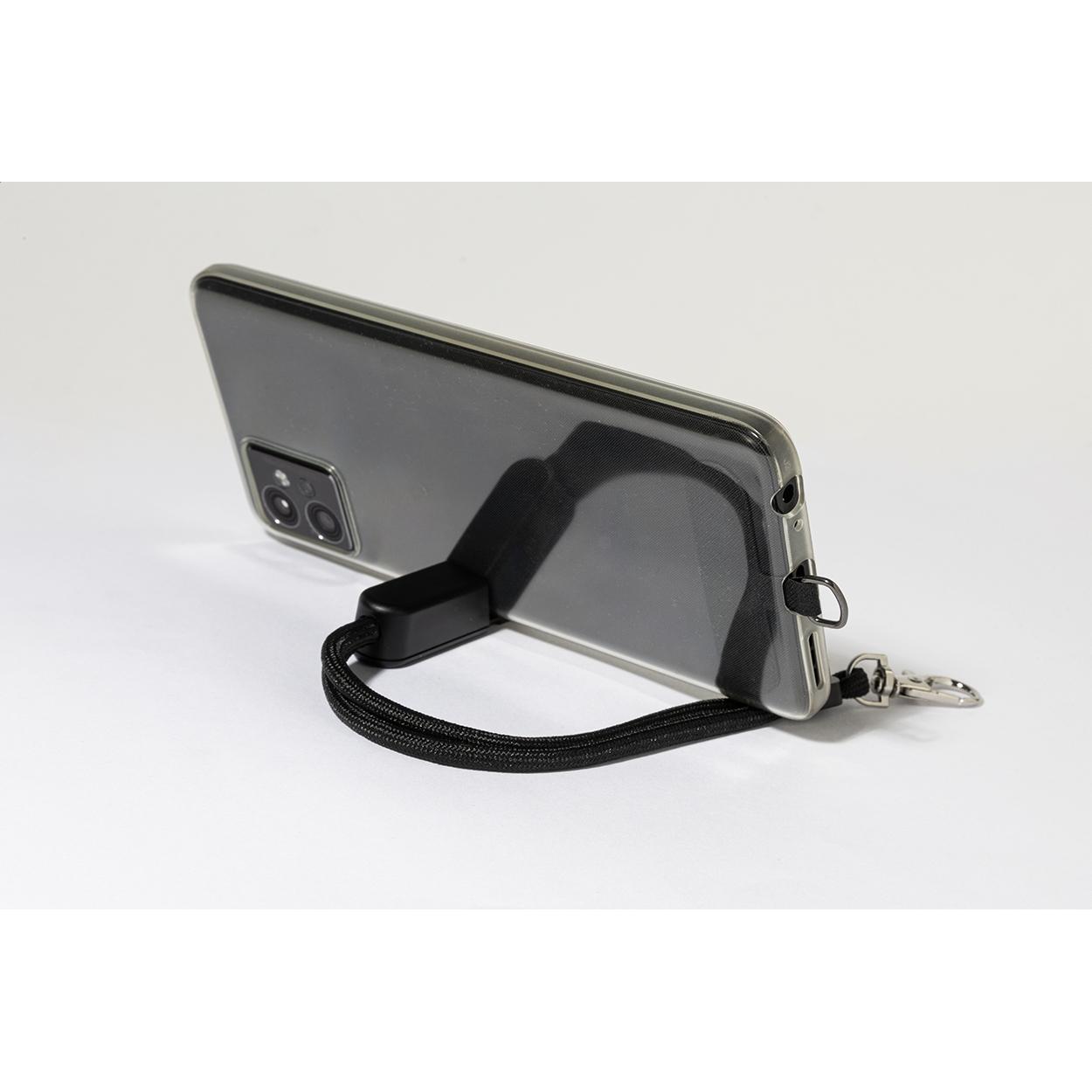 Brățară suport pentru telefon mobil, RPET CuffStand Negru
