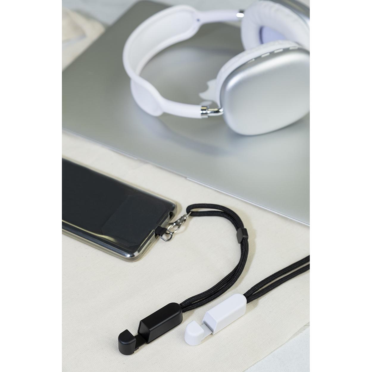 Brățară suport pentru telefon mobil, RPET CuffStand Negru