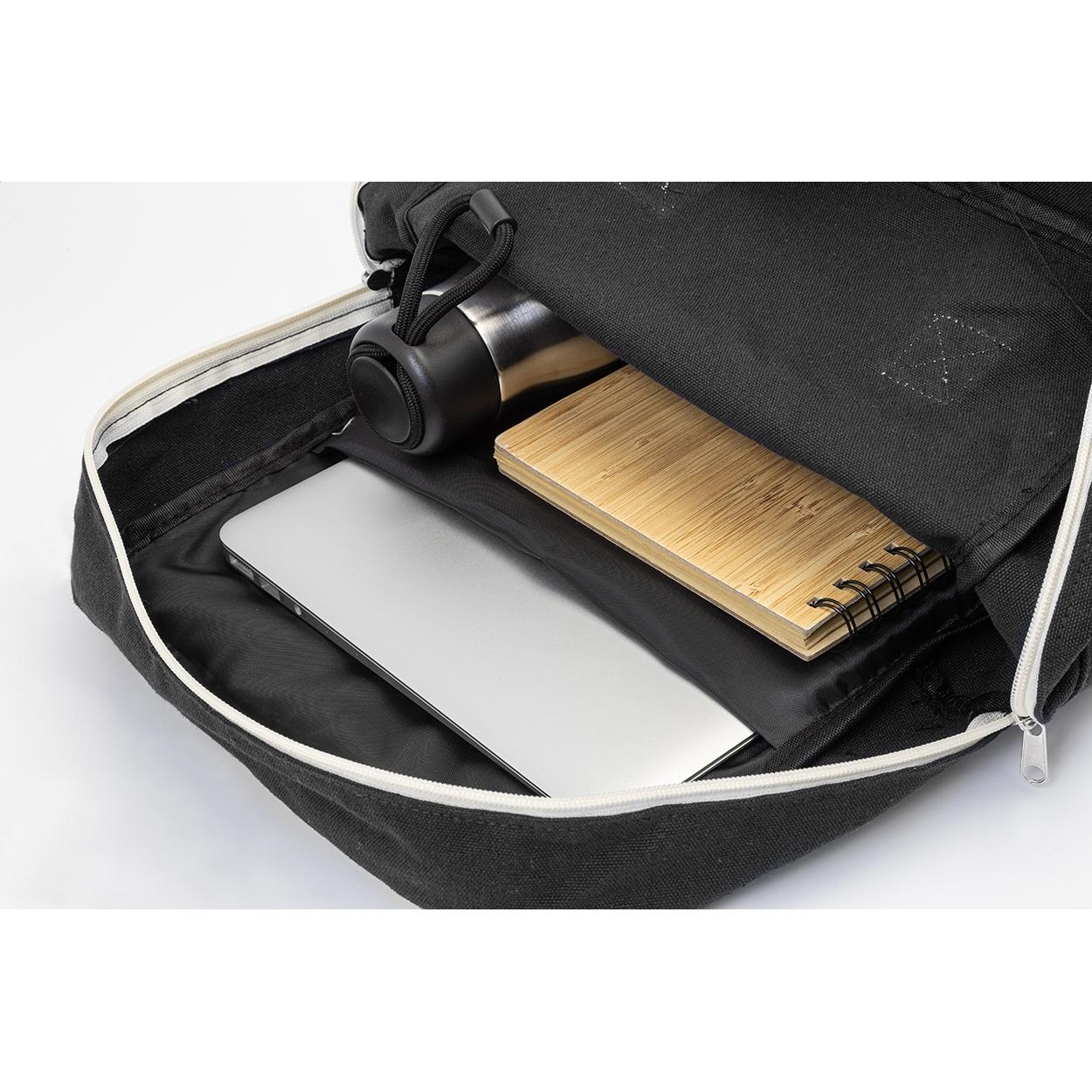 Rucsac din pânză reciclată Rekan Back Negru