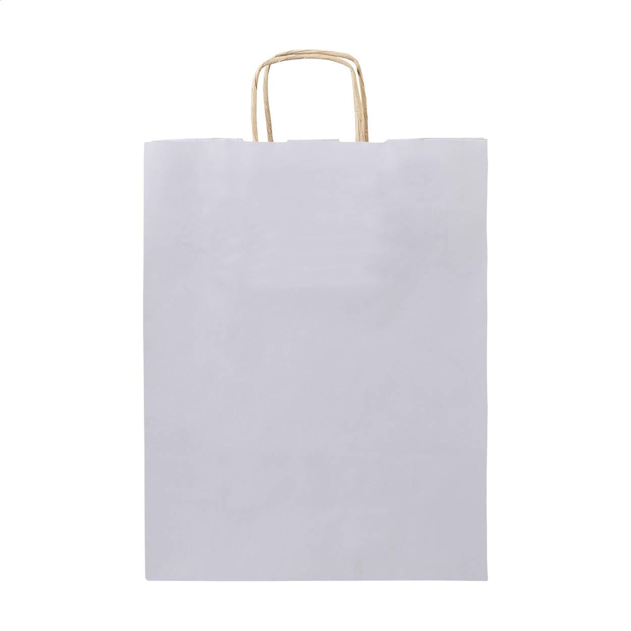 Pungă medie din hârtie pentru cadouri Papbag M Alb