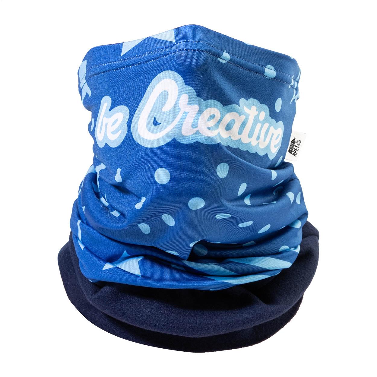 Eșarfă multifuncțională personalizată din RPET CreaScarf Winter Albastru