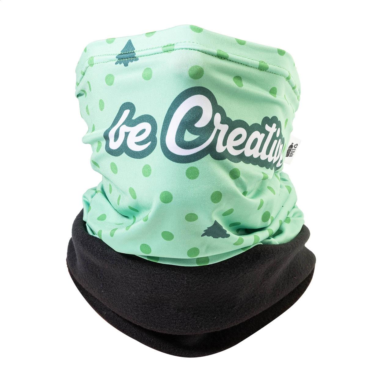 Eșarfă multifuncțională personalizată din RPET CreaScarf Winter Negru