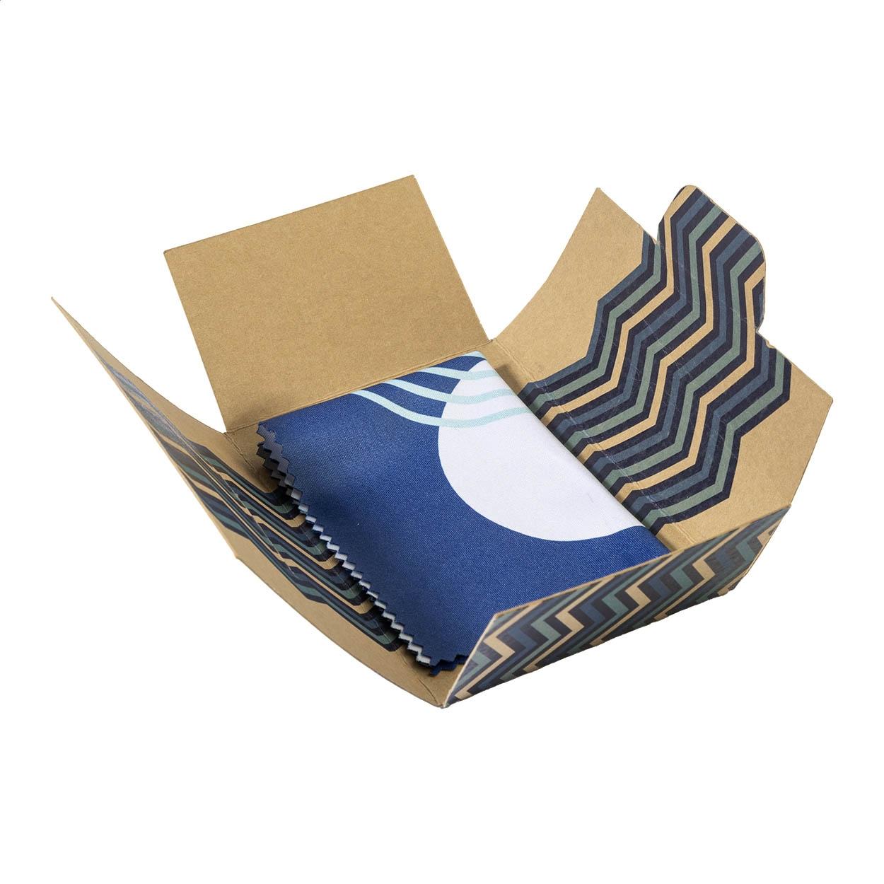 Lavetă personalizată pentru curățarea ochelarilor Dioptry Gift Kraft Alb
