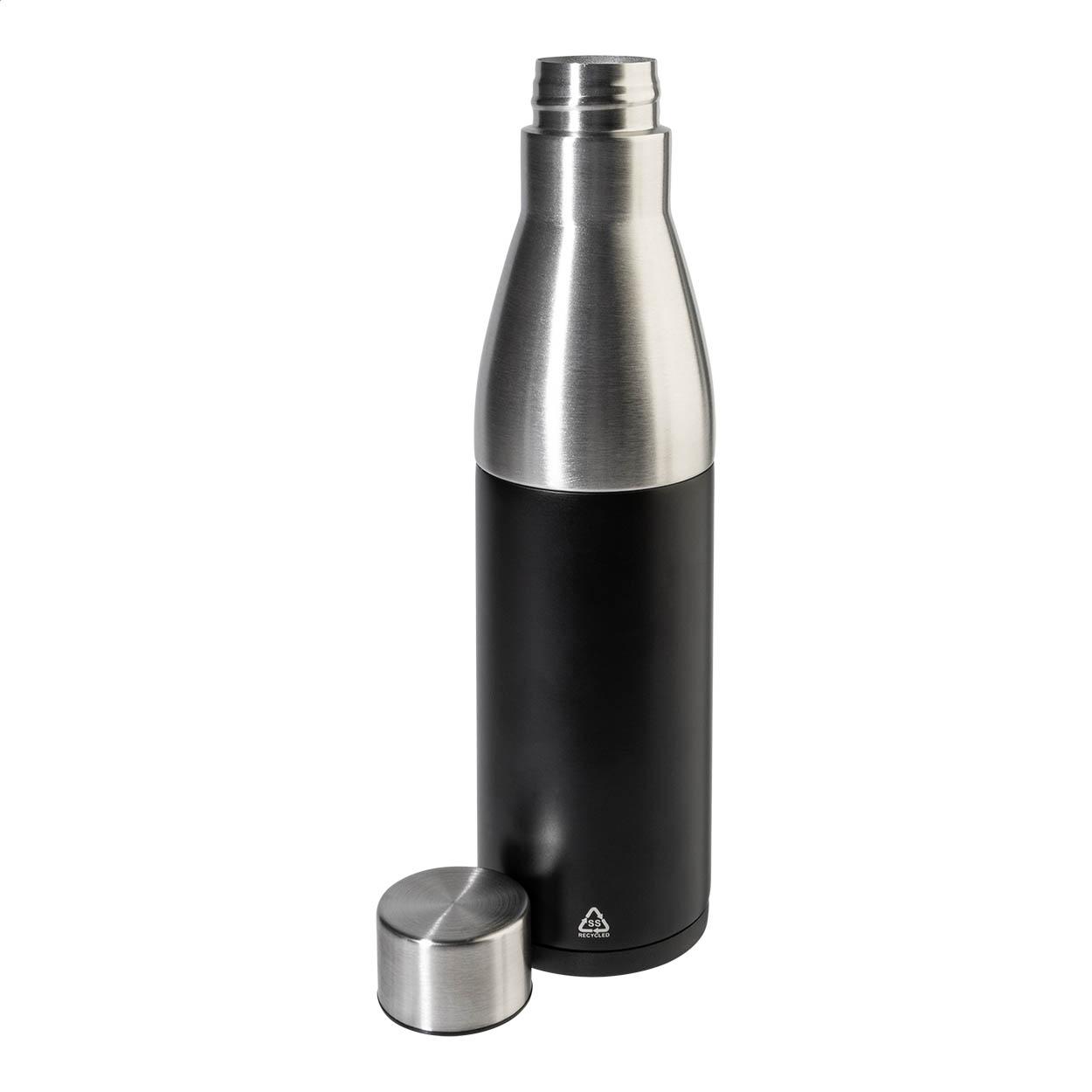 Set 2 în 1 cu sticlă și cană din oțel inoxidabil reciclat Parbat Negru