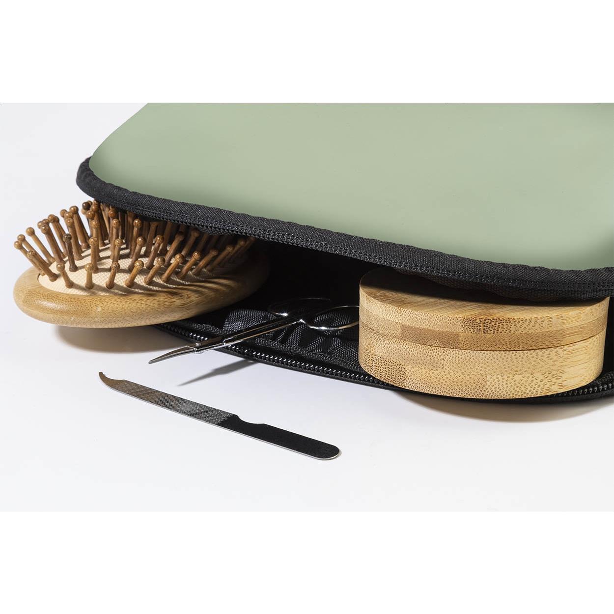 Geantă pentru cosmetice din PU reciclat Pluum verde deschis