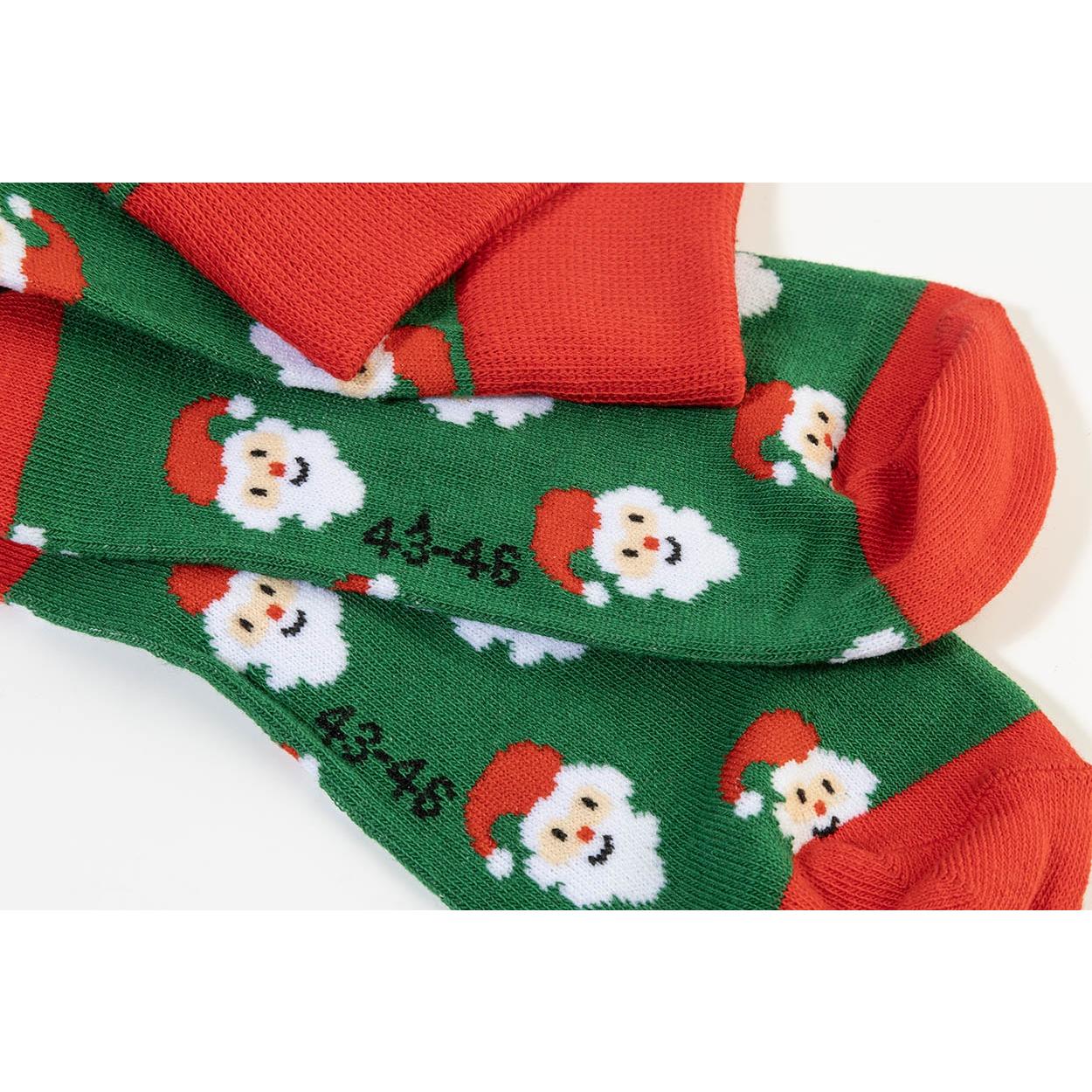 Șosete de Crăciun cu model om de zăpadă Julsokka Verde Roșu