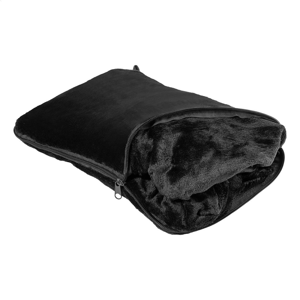 Set de călătorie 2 în 1 cu pătură și pernă Napwrap Negru