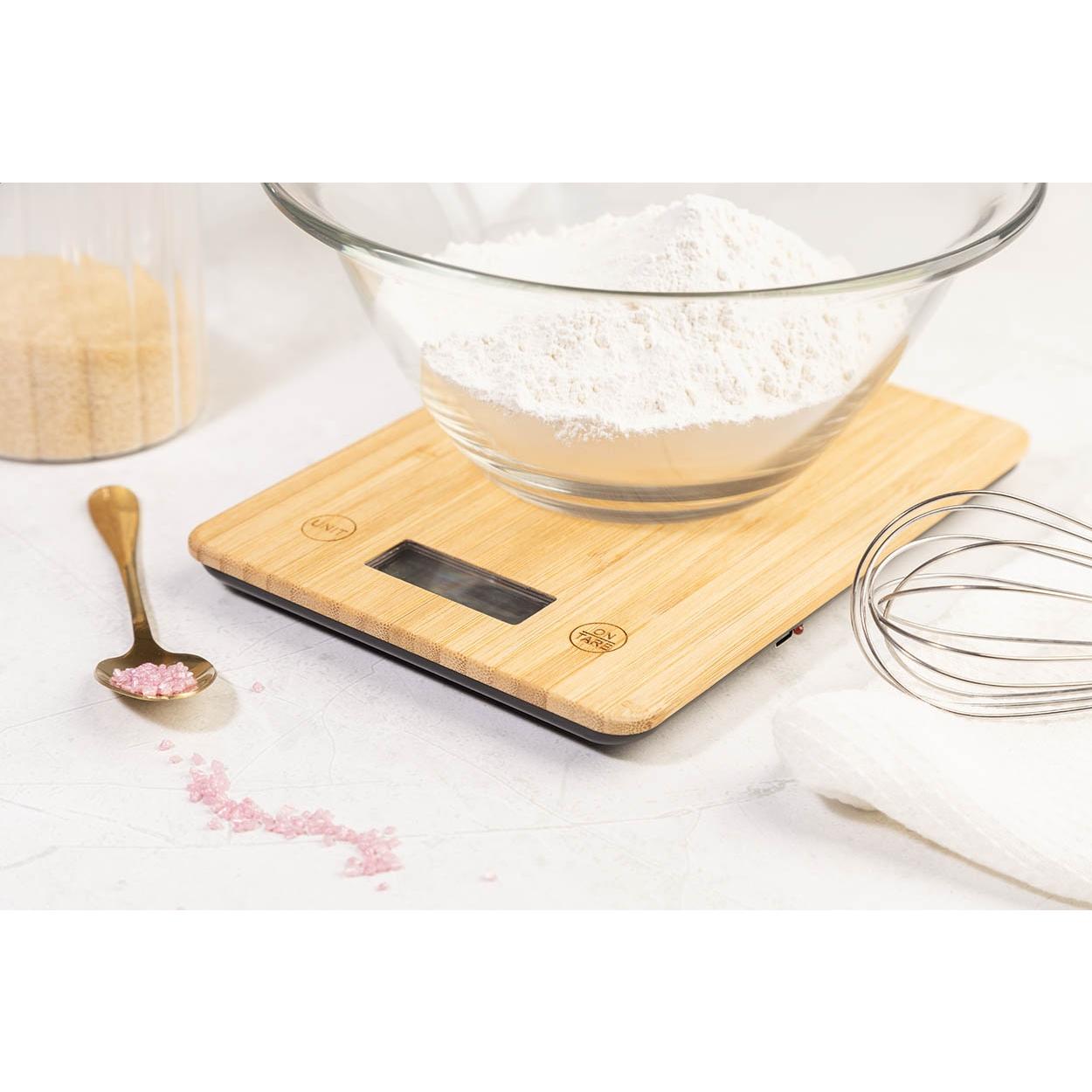 Cântar de bucătărie reîncărcabil BamCook natural