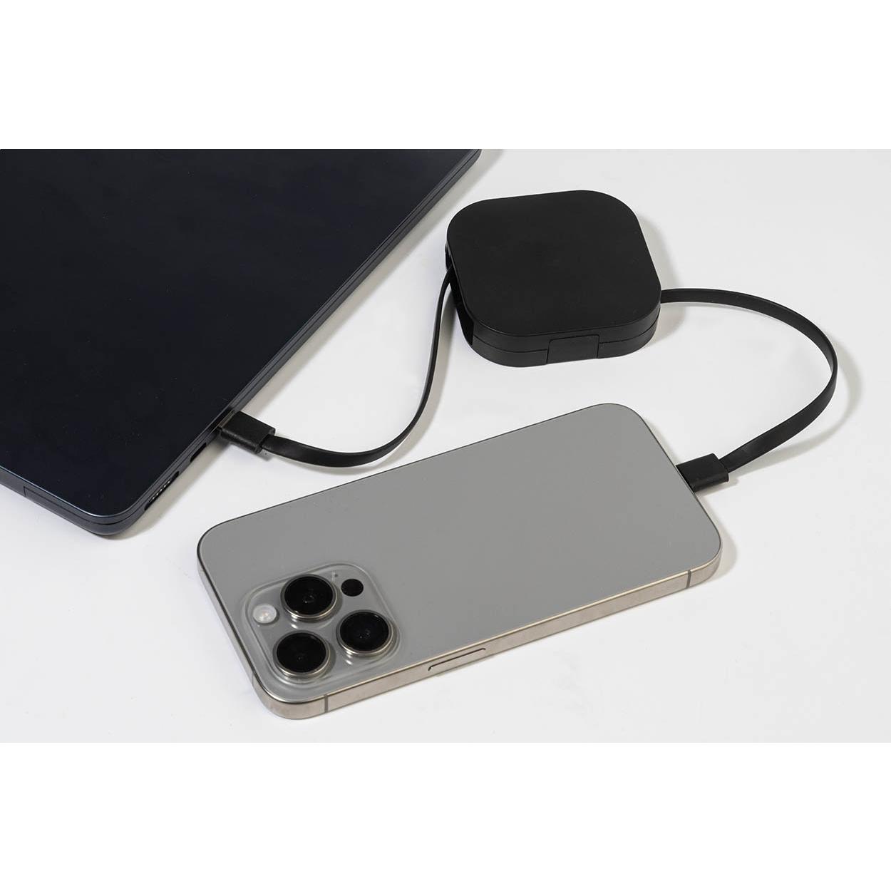 Cablu USB-C de 60 W din ABS reciclat Hobsle Negru