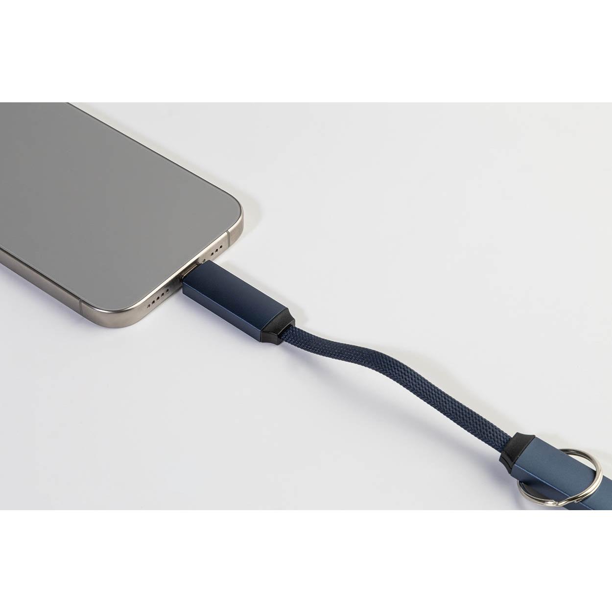 Breloc cu cablu USB-C de 60 W Keycab albastru închis