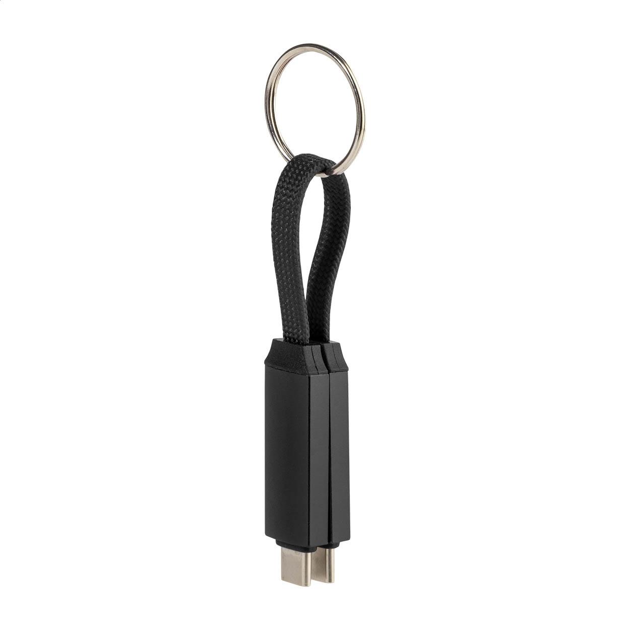 Breloc cu cablu USB-C de 60 W Keycab Negru