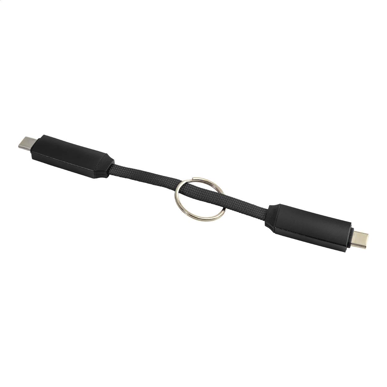 Breloc cu cablu USB-C de 60 W Keycab Negru