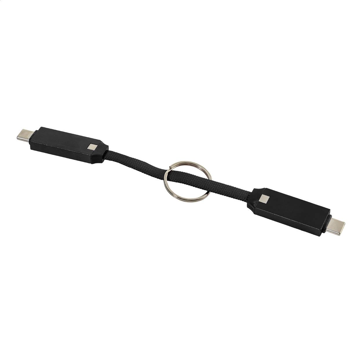 Breloc cu cablu USB-C de 60 W Keycab Negru