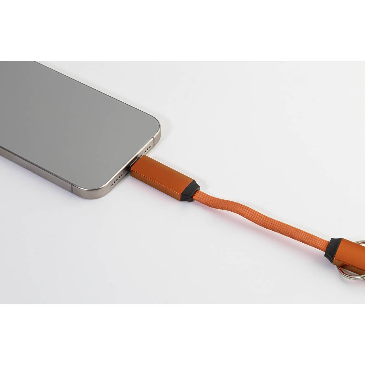 Breloc cu cablu USB-C de 60 W Keycab portocaliu