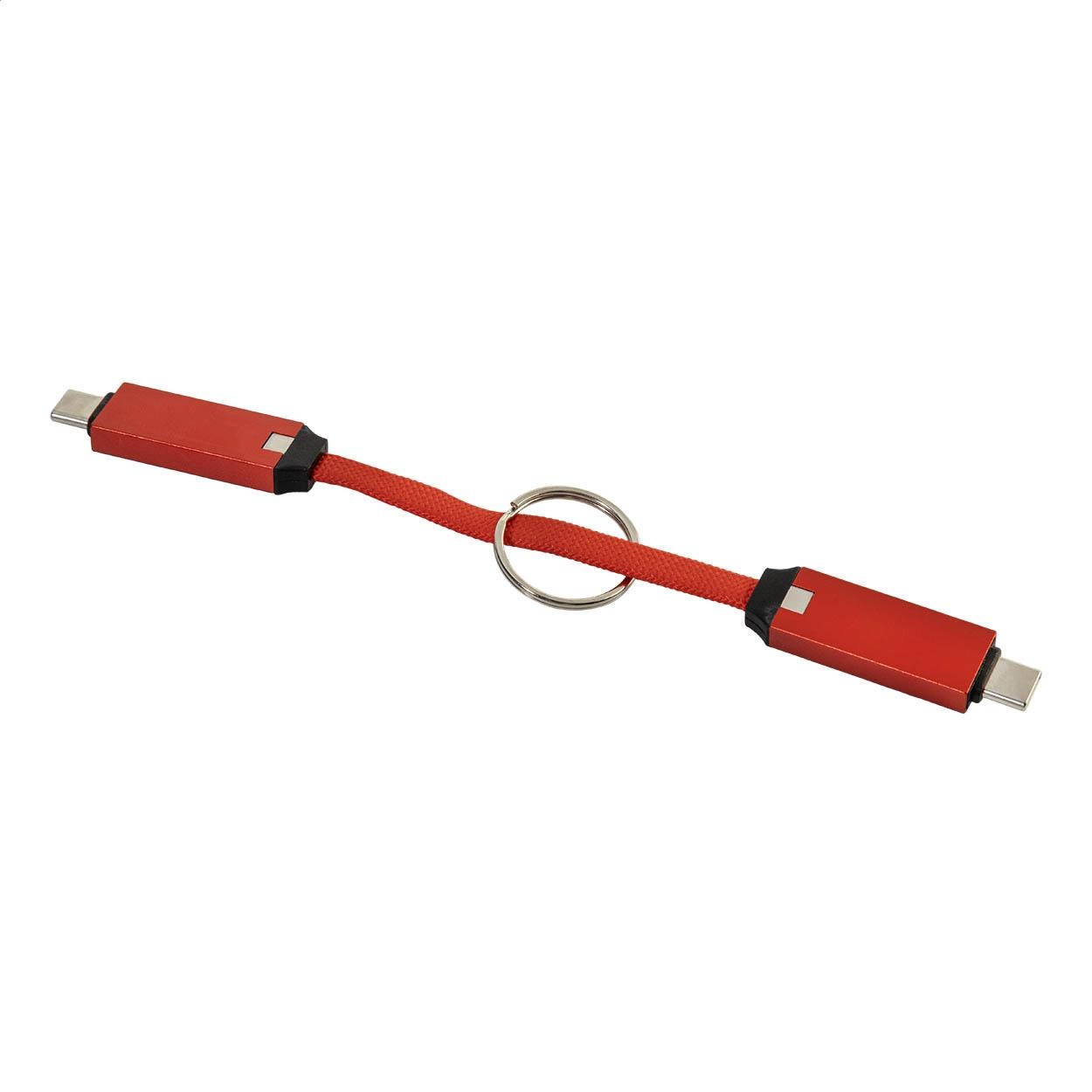 Breloc cu cablu USB-C de 60 W Keycab Roșu
