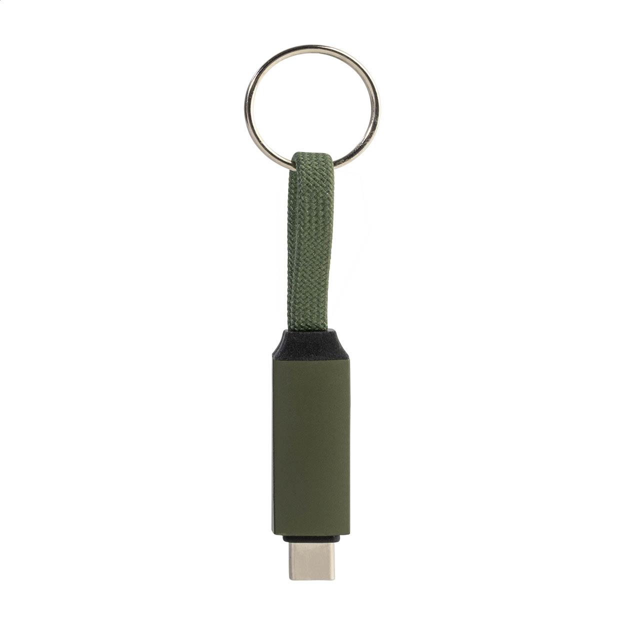 Breloc cu cablu USB-C de 60 W Keycab verde închis