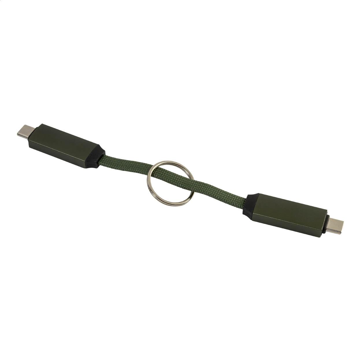 Breloc cu cablu USB-C de 60 W Keycab verde închis