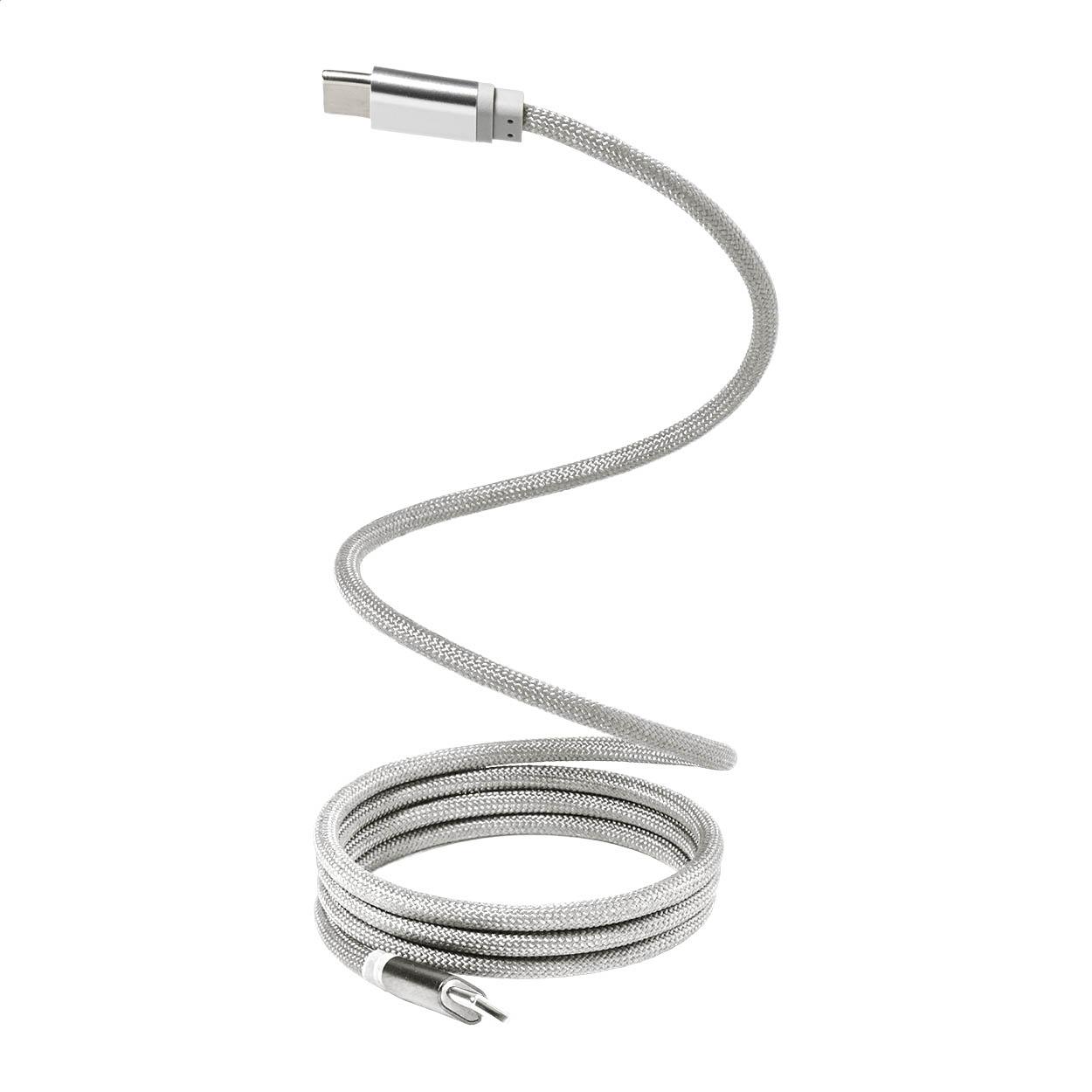 Cablu USB-C magnetic de 60 W Magsle Argintiu