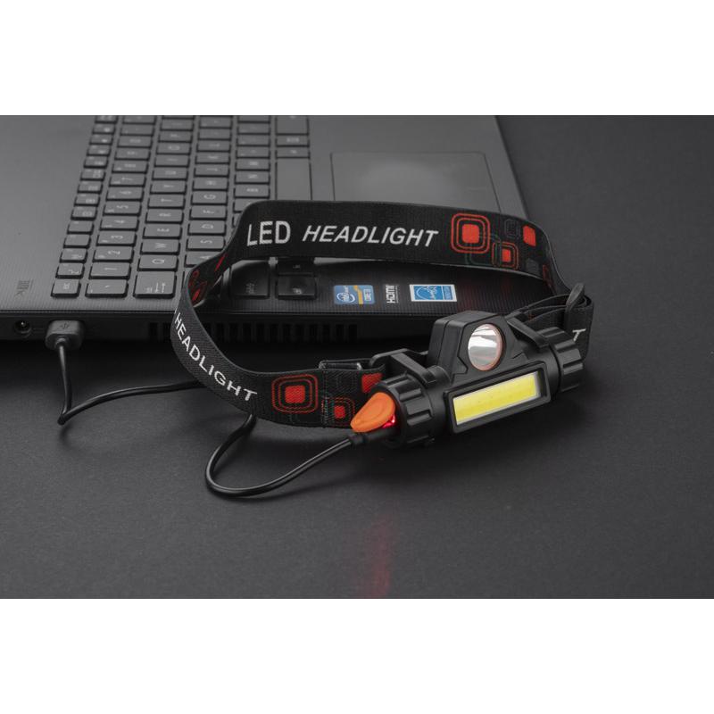 Lanternă frontală COB FRENTE Negru