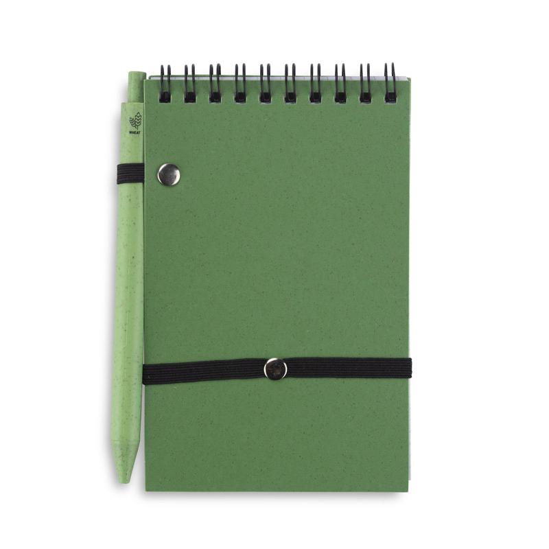 Notebook with pen TRESA A6 Verde