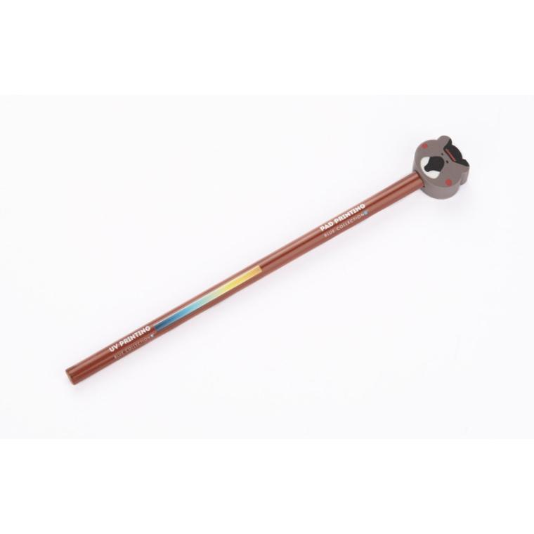 Creion cu radieră FUNNI MIX - Broscuță Maro