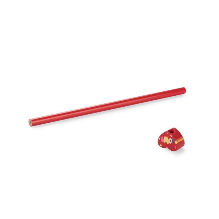 Creion cu radieră FUNNI MIX - Broscuță Roșu