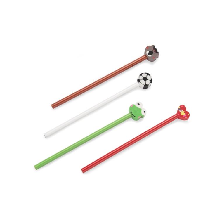 Creion cu radieră FUNNI MIX - Broscuță Roșu