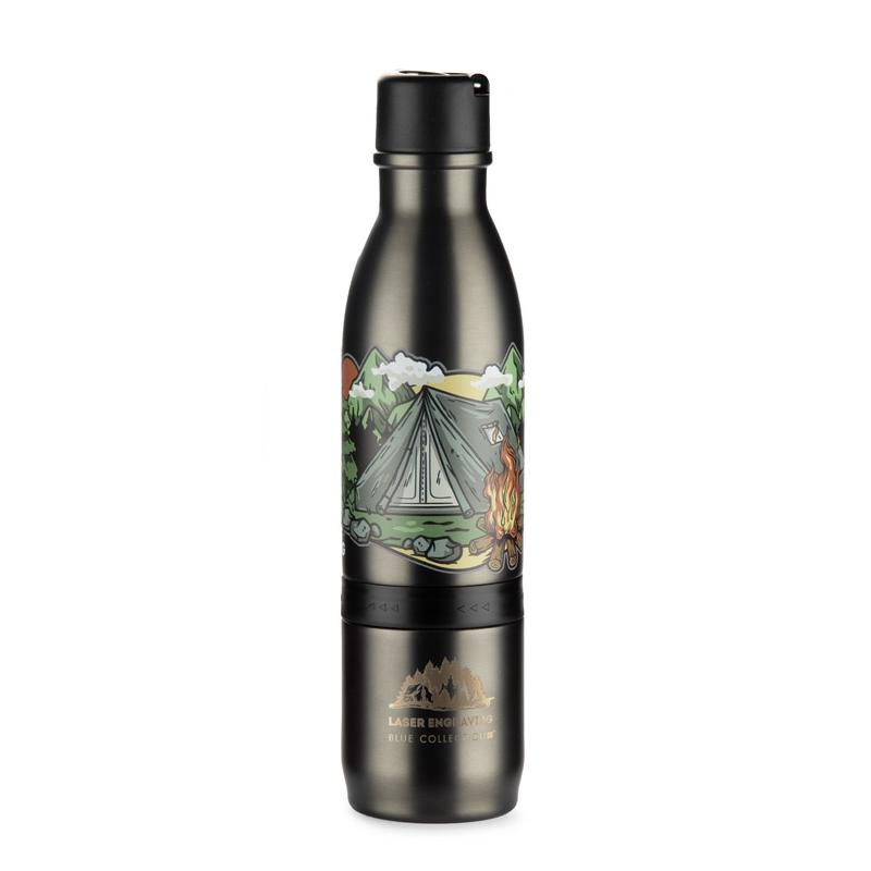 Sticlă de călătorie Drinno 500 + 200 ml Gri carbon
