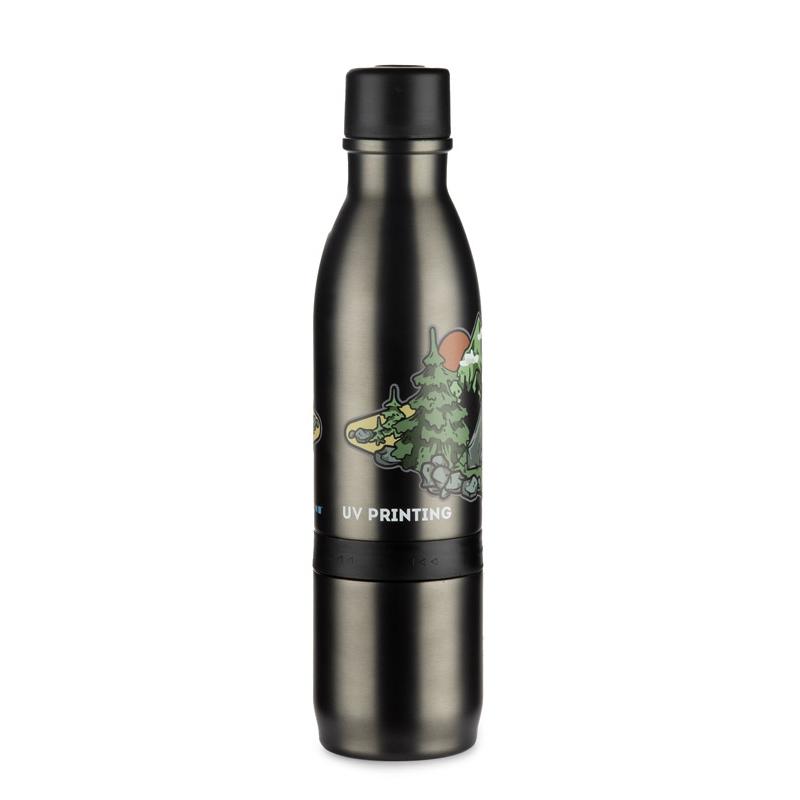 Sticlă de călătorie Drinno 500 + 200 ml Gri carbon