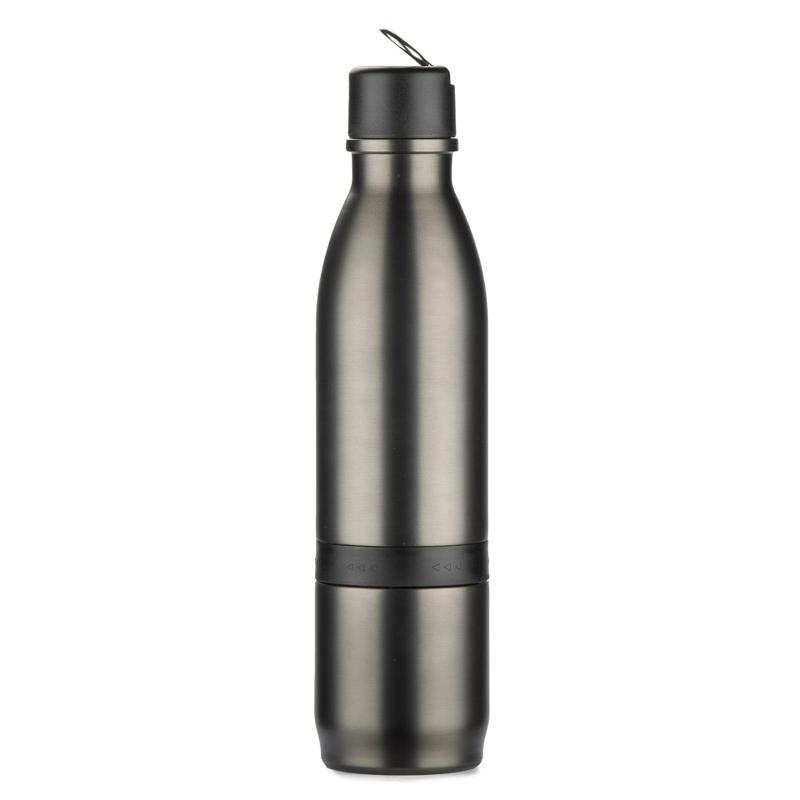 Sticlă de călătorie Drinno 500 + 200 ml Gri carbon