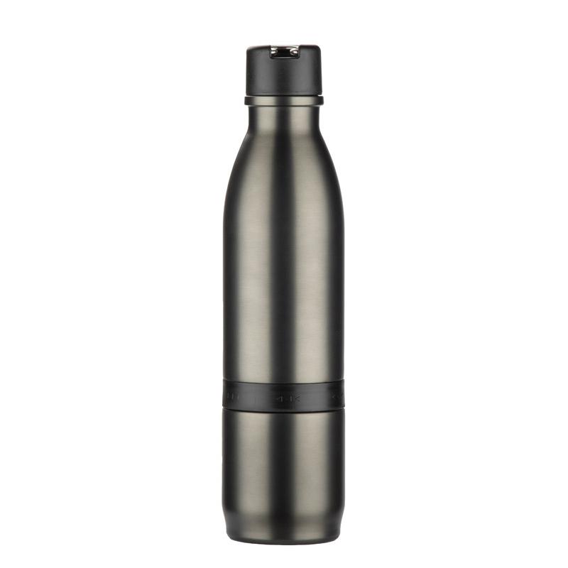 Sticlă de călătorie Drinno 500 + 200 ml Gri carbon