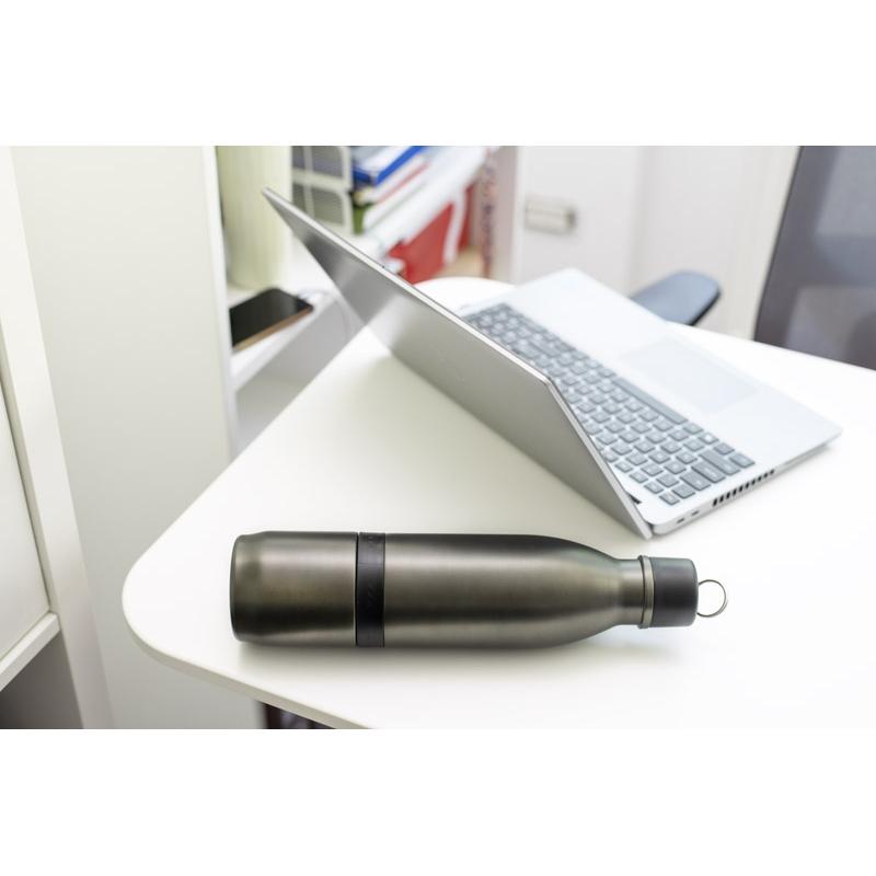 Sticlă de călătorie Drinno 500 + 200 ml Gri carbon