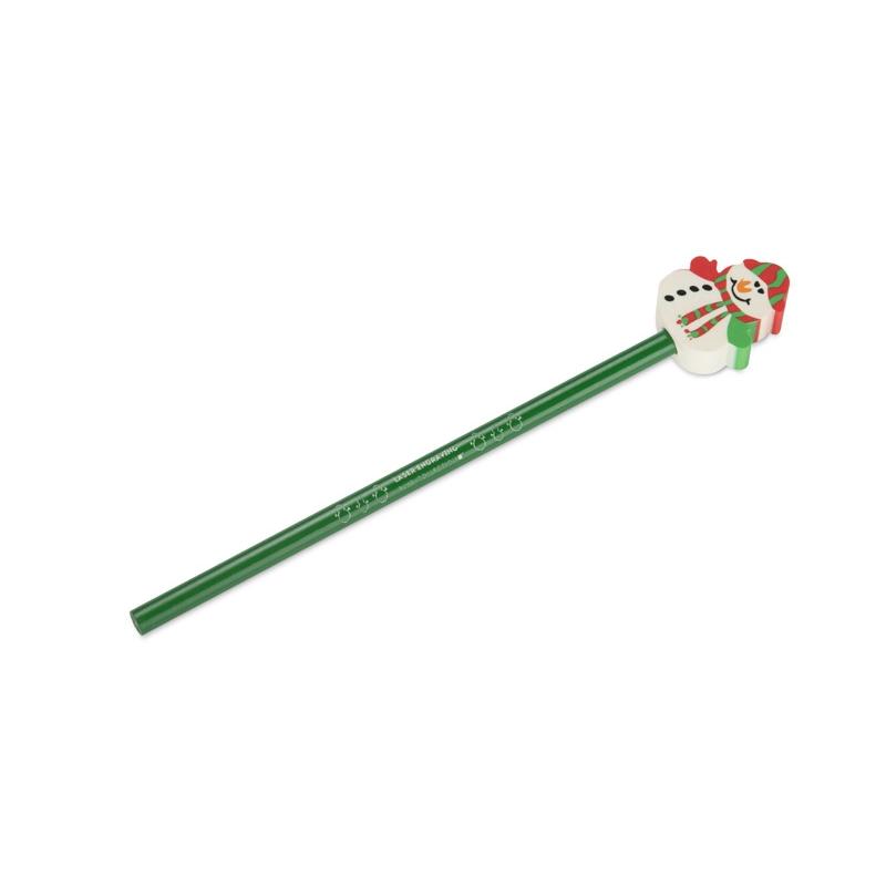 Creion cu radieră Christmas - Brad de Crăciun Verde