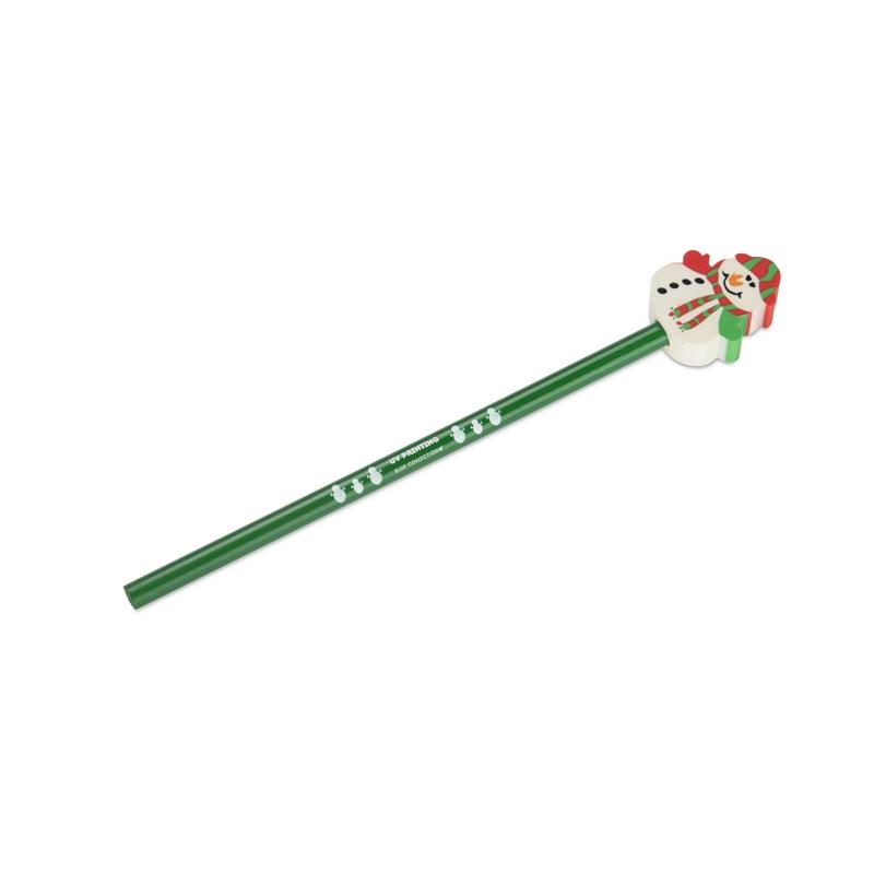 Creion cu radieră Christmas - Brad de Crăciun Verde