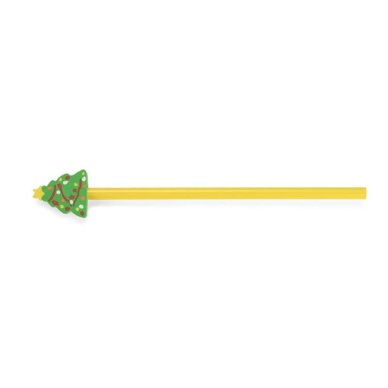 Creion cu radieră Christmas - Brad de Crăciun Galben