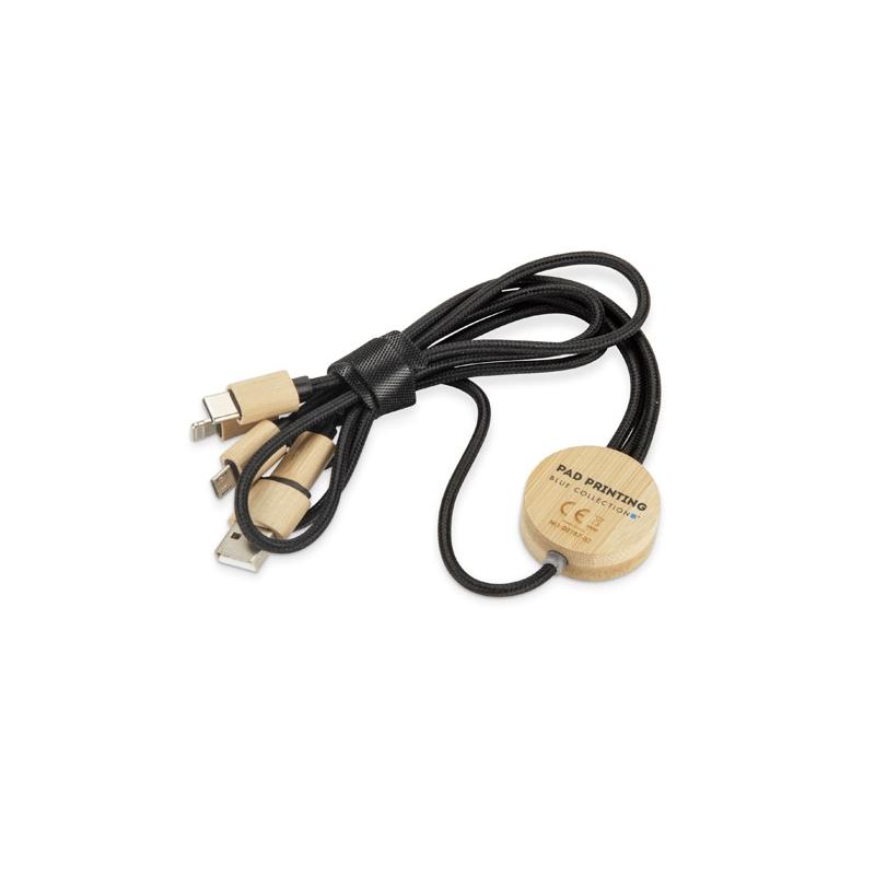 Cablu USB 4 în 1 Glowik Negru