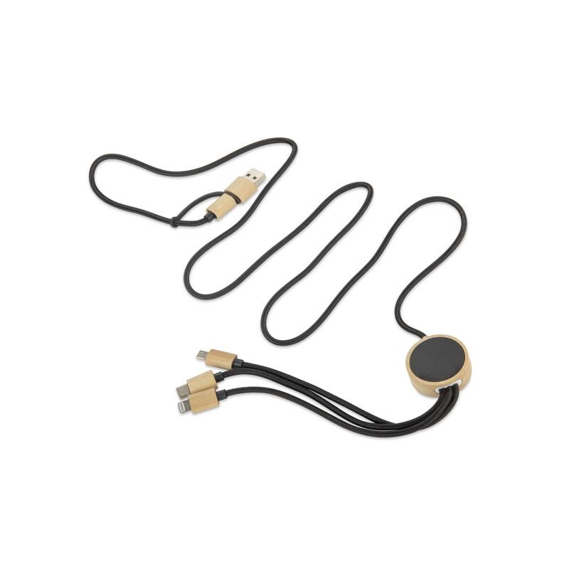 Cablu USB 4 în 1 Glowik Negru