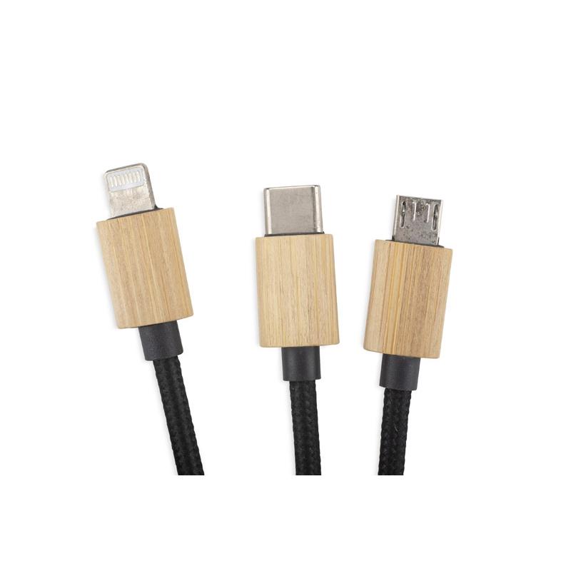Cablu USB 4 în 1 Glowik Negru