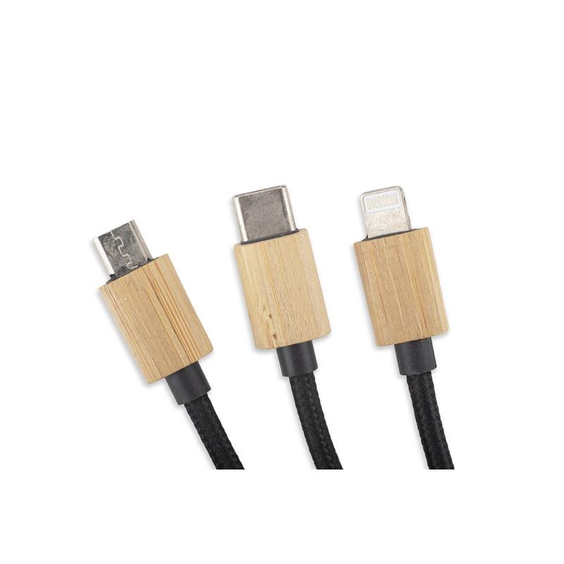 Cablu USB 4 în 1 Glowik Negru
