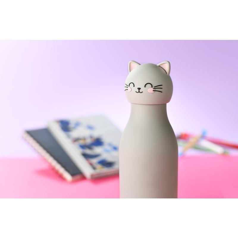 Sticlă termoizolantă pentru copii cu model dinozaur Animi, 400 ml Gri