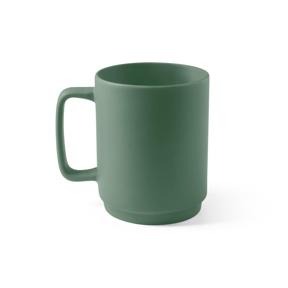 MIGHTY. Cană din ceramică cu corp cilindric Verde armată