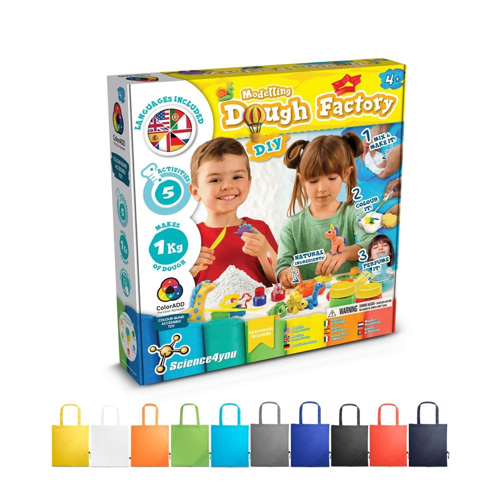 Modeling Dough Factory Kit II. Joc educațional furnizat cu o pungă de cadou pliabilă 190T Albastru marin