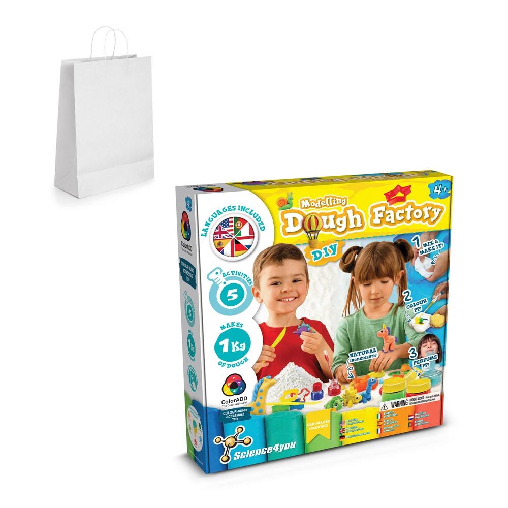 Modeling Dough Factory Kit III. Joc educațional furnizat cu o pungă cadou din hârtie kraft (100 g/m²) Alb